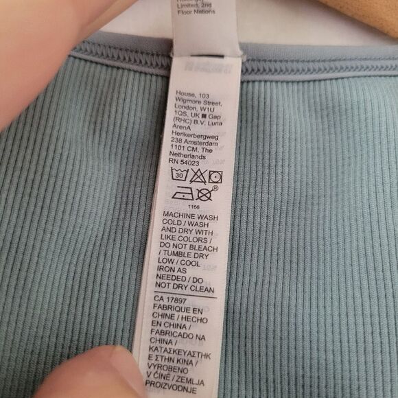 Athleta Aurora Crop Top Reversible Blue Leopard Ribbed Small - Picture 3 of 7